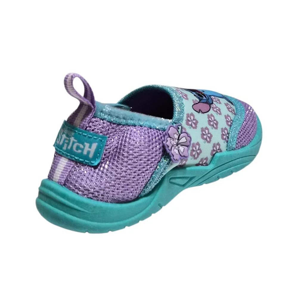 Disney Stitch Toddler Girls Water Shoes Mesh Slip On Size 7/8, 9/10 Rubber Sole